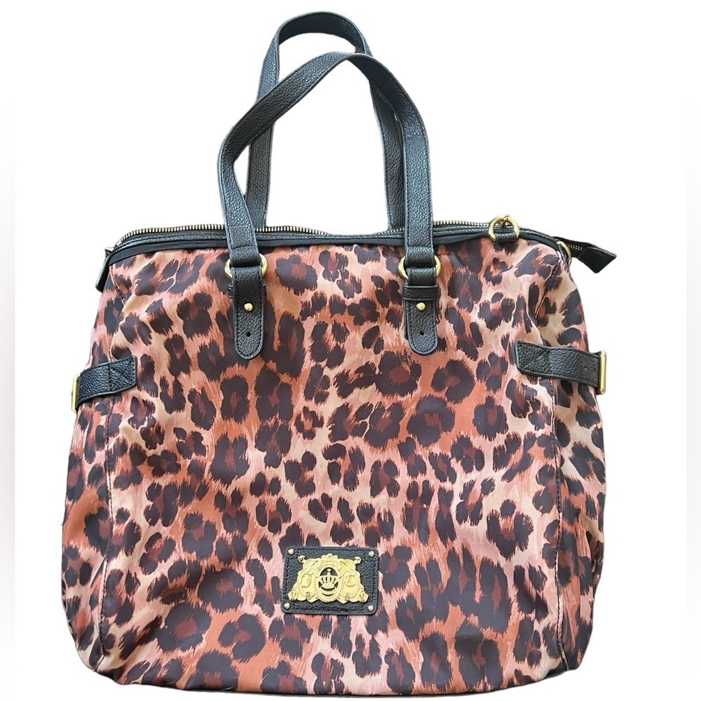 JUICY COUTURE Vintage Leopard Print Nylon Shoulder Bag​​